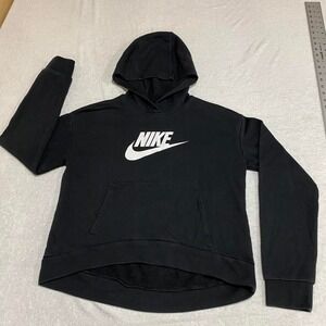 Nike black pullover hoodie women youth XL with white logo on chest. SKU188